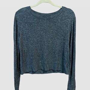 Women's Heathered Black  Long Sleeve Top